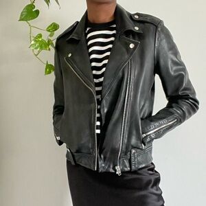 Topshop TALL Leather Biker Jacket